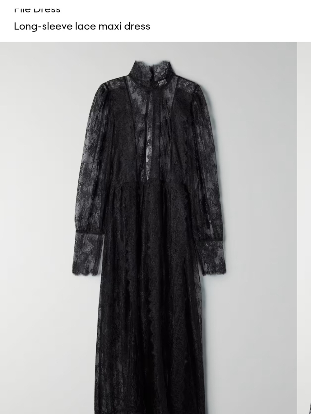 Aritzia Plie Black Long-Sleeve Lace Midi Dress